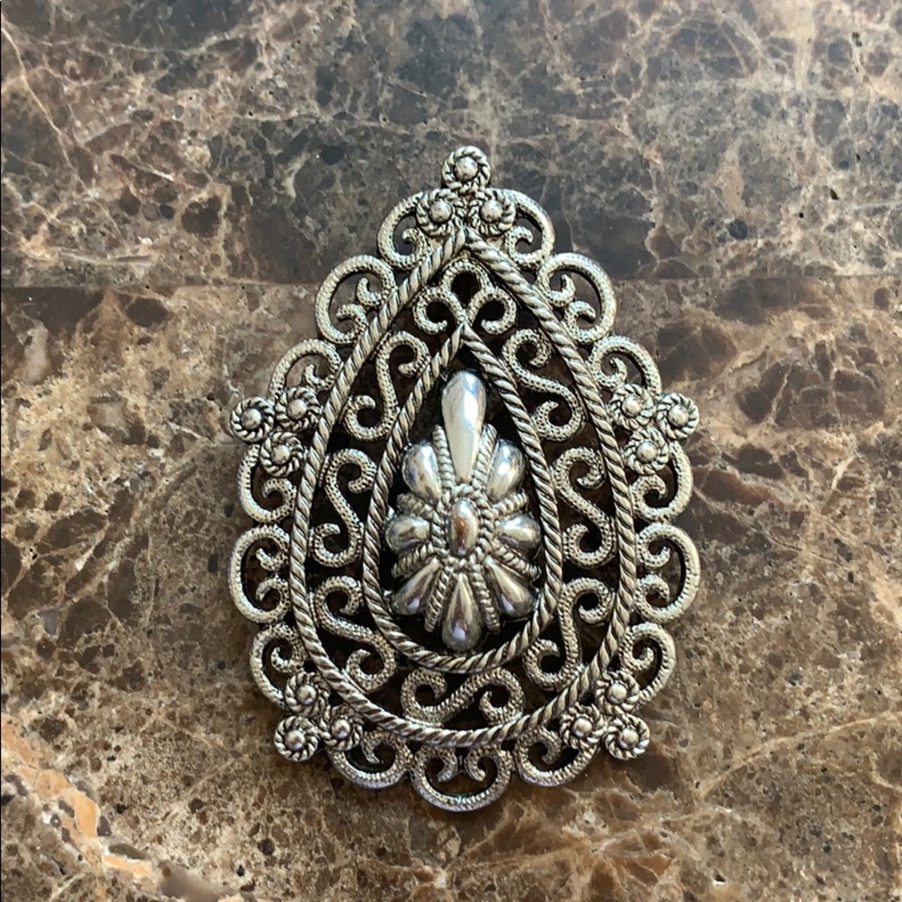 Bohemian Moroccan Silver Statement Pendant